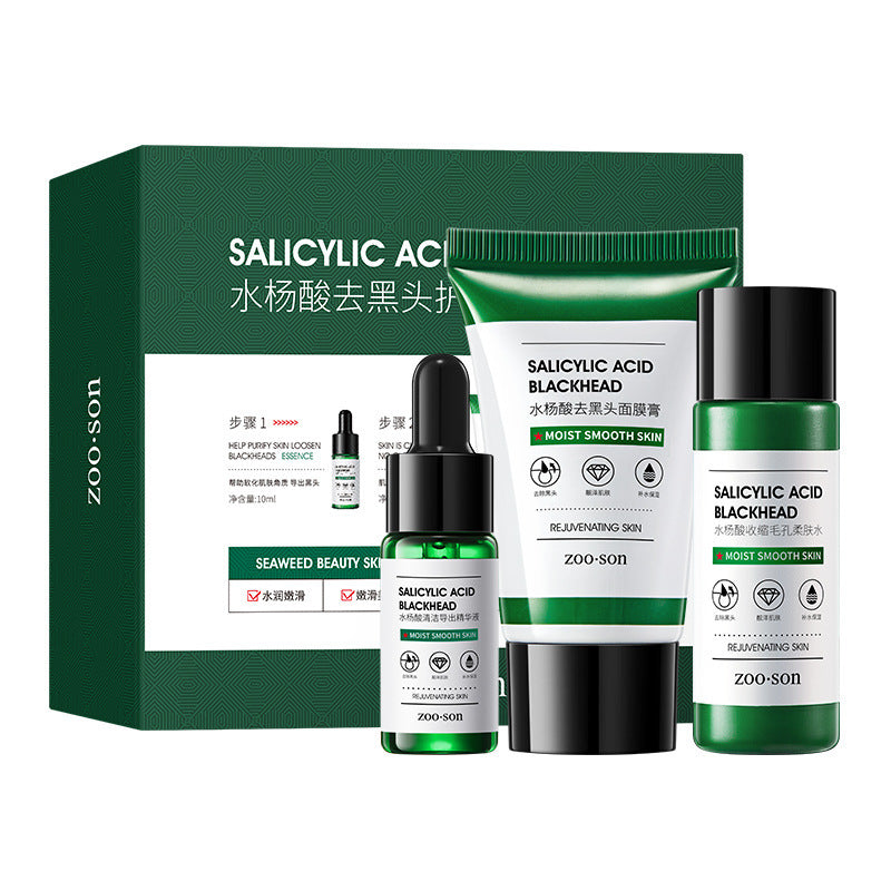 ZOO·SON® Three-Piece Bamboo Charcoal Cleansing Set – Blackhead Removal & Deep Pore Cleanser