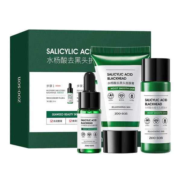 ZOO·SON® Three-Piece Bamboo Charcoal Cleansing Set – Blackhead Removal & Deep Pore Cleanser