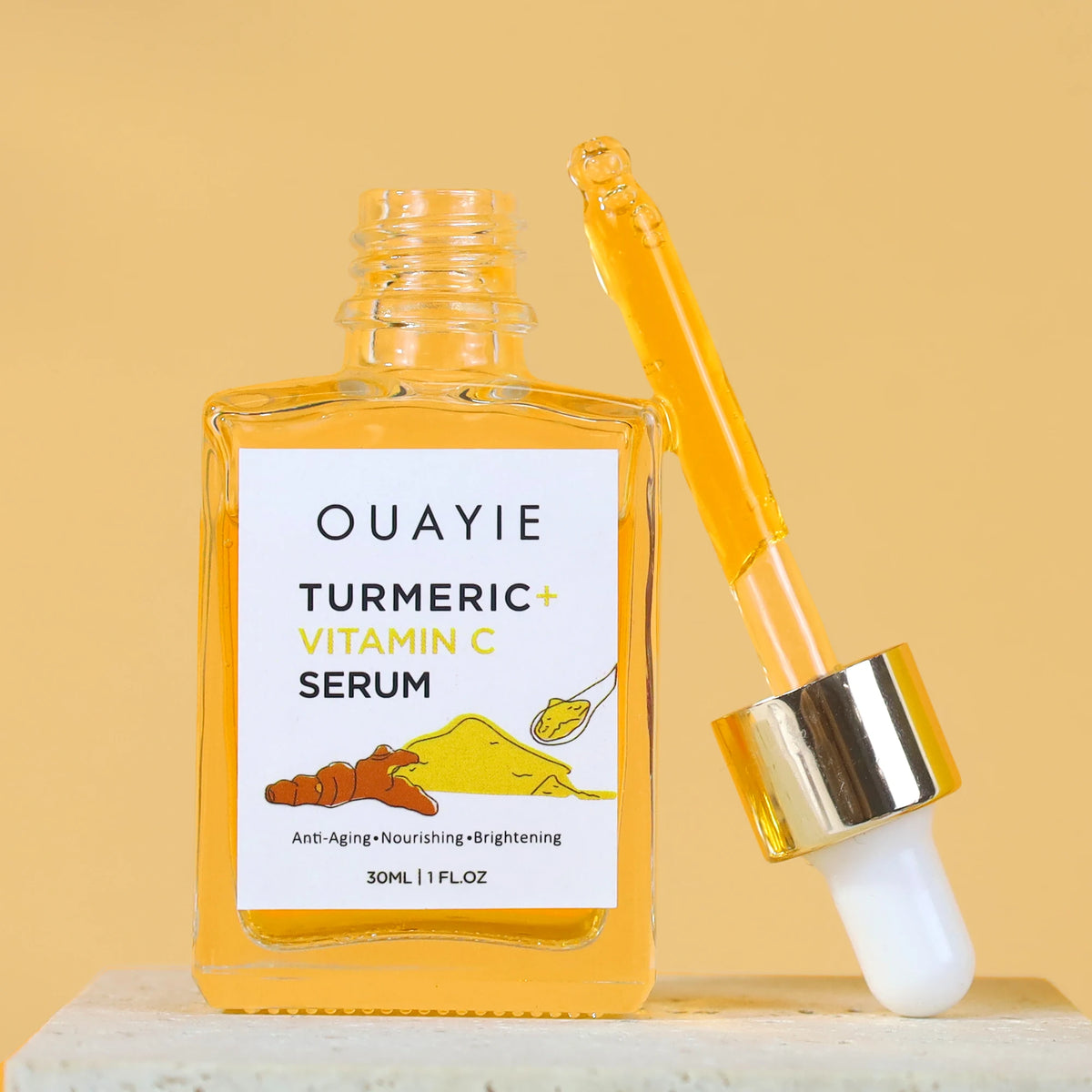Private Label Organic Turmeric Facial Serum for Glowing Brightening Skin Care Hot Sale for Face and Body Turmeric Serum Oil