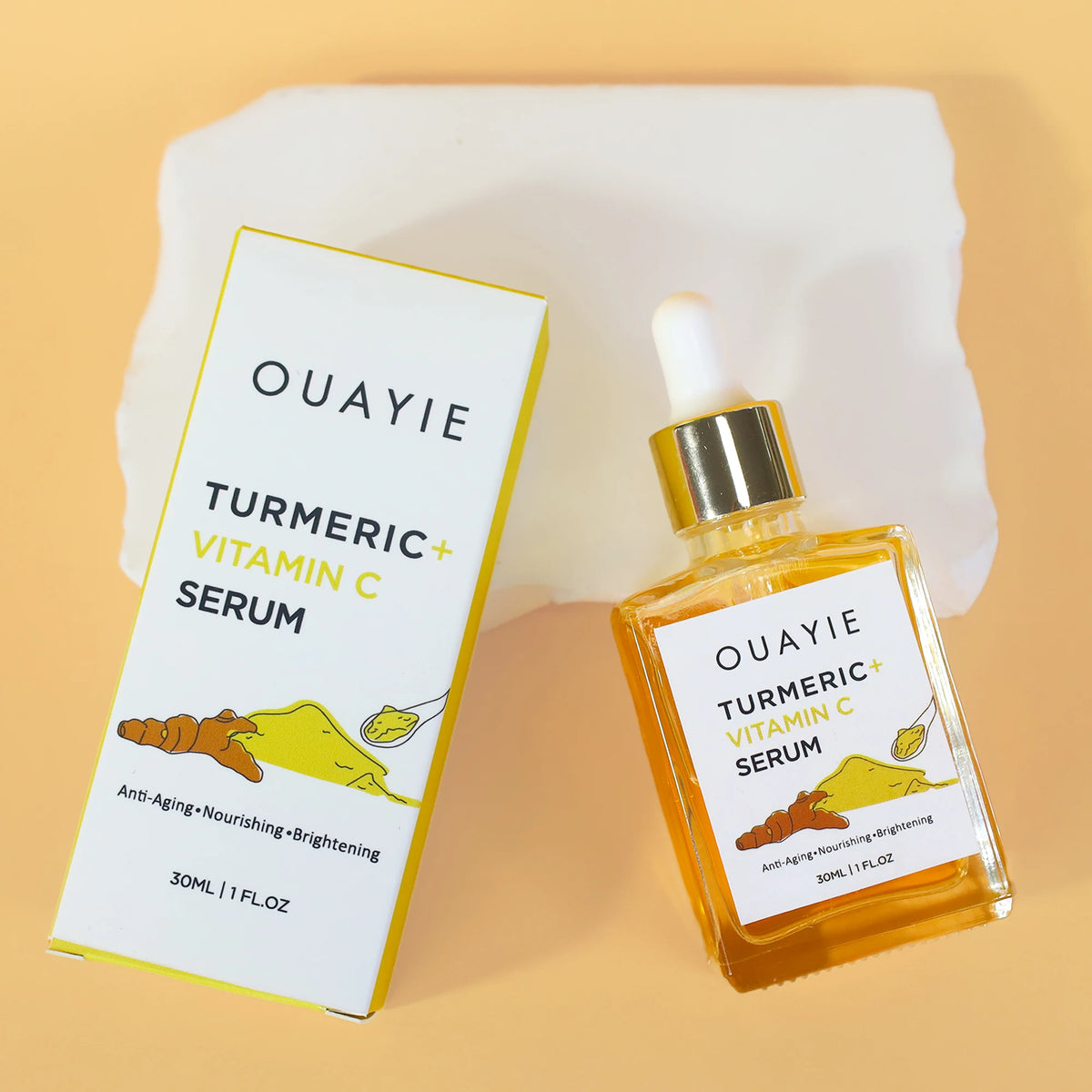 Private Label Organic Turmeric Facial Serum for Glowing Brightening Skin Care Hot Sale for Face and Body Turmeric Serum Oil